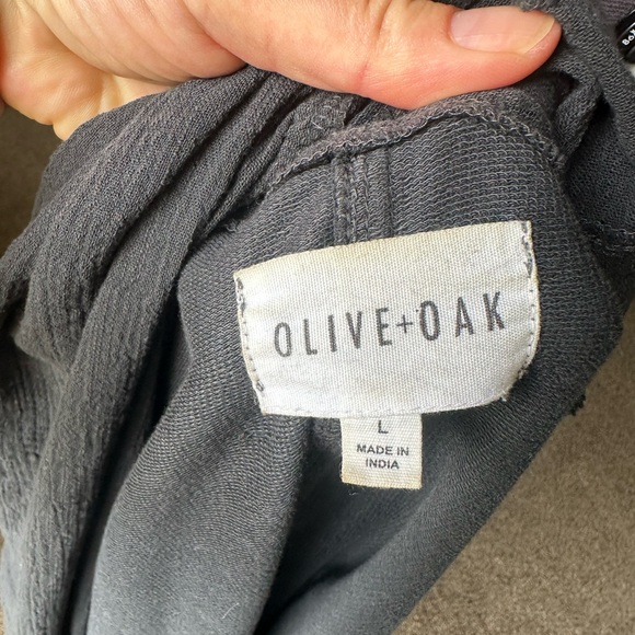 Gauze Hoodie Jacket with Tie Front Shacket Top Layer Olive + Oak Lightwe… - Picture 9 of 10